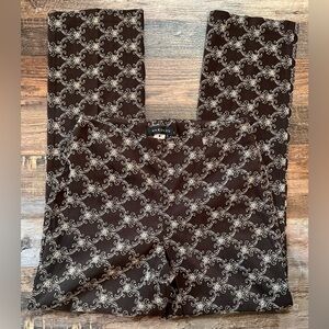 Harold's Elegant Brown with Embroidered Ivory Floral Pants